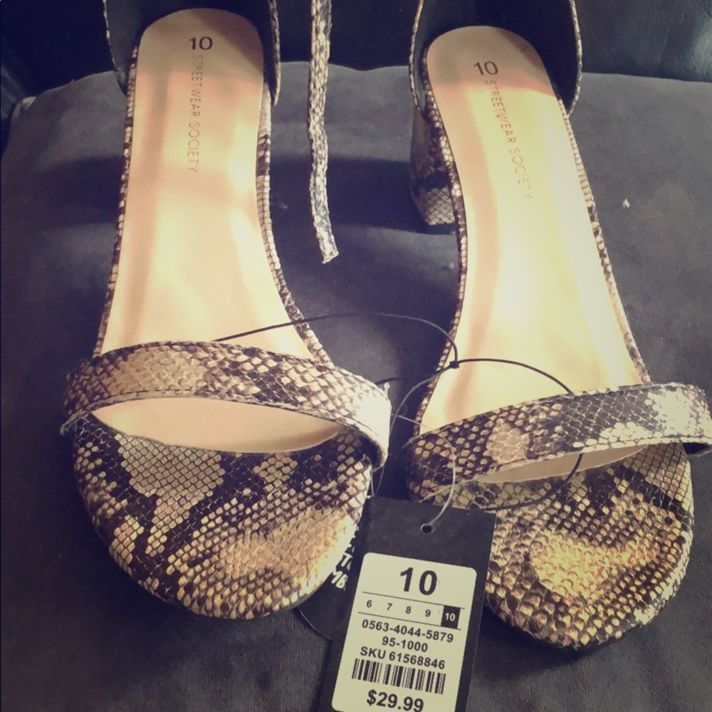 Snake print heels